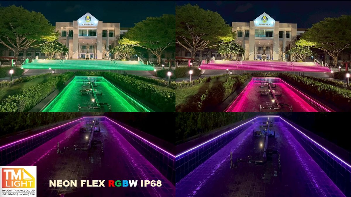 งานระบบไฟใต้น้ำ DMX512 สระน้ำพุเปลี่ยนสี